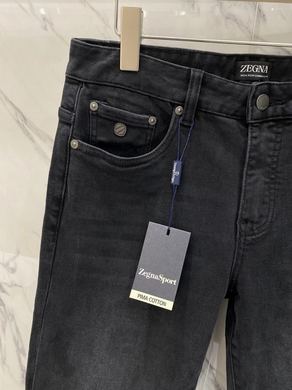 EZ 2023 fall and winter new leather pocket logo logo men's small straight Slim jeans! Channel rare out, the market is rare boutique channel source, absolutely can bring you an unexpected wearing experience, sincerely rec