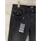 EZ 2023 fall and winter new leather pocket logo logo men's small straight Slim jeans! Channel rare out, the market is rare boutique channel source, absolutely can bring you an unexpected wearing experience, sincerely rec