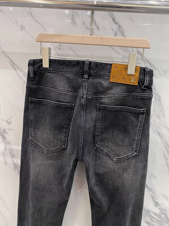 LV 23ss fall and winter new men's casual jeans, top quality! Channel order, official website synchronized sale! Original factory order denim cotton material! Suitable for casualformal wear all kinds of collocation ~ the 