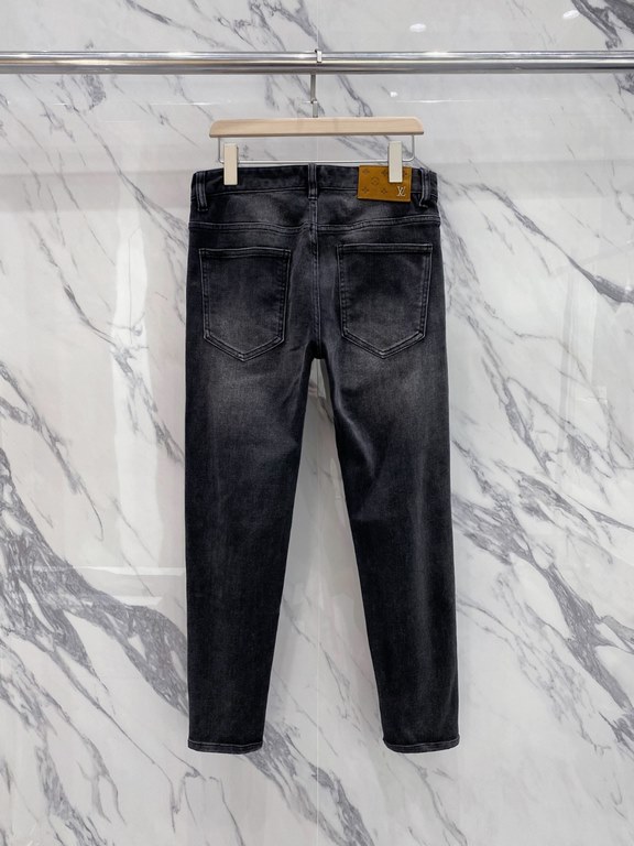 LV 23ss fall and winter new men's casual jeans, top quality! Channel order, official website synchronized sale! Original factory order denim cotton material! Suitable for casualformal wear all kinds of collocation ~ the 