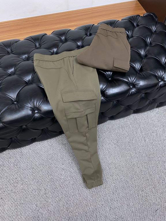 Paris world home 23 fall and winter new European goods tide brand multi-pocket casual pants custom fabric top factory shipmentColor light green. Curry color.Size M-5XL