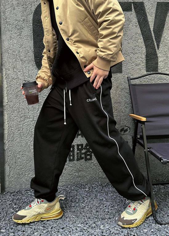 #CelineCeline 22Fw Pocket Logo Logo Casual Sweat Pants Upper