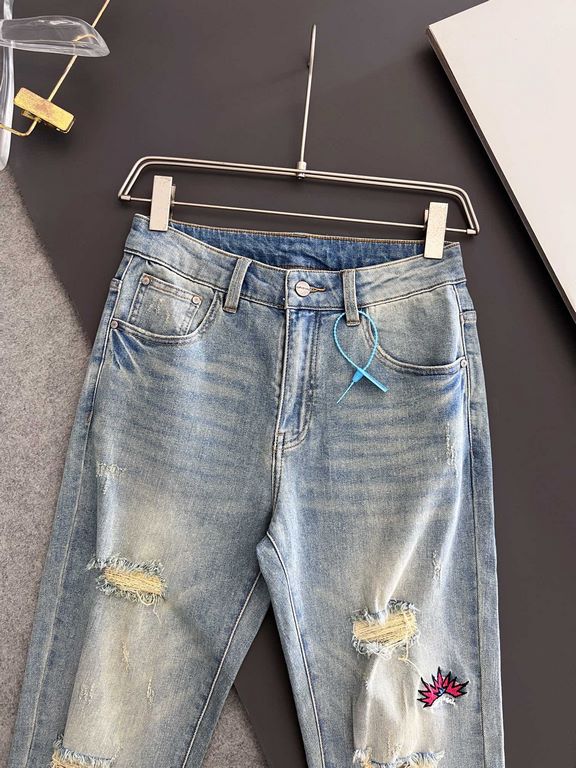 ) Palm Angel , heavy wash casual jeans, imported original wash fabric, comfortable and slightly elastic, unique design, version of the super-positive, comfortable and breathable, grade is extremely high, counter quality,