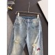 ) Palm Angel , heavy wash casual jeans, imported original wash fabric, comfortable and slightly elastic, unique design, version of the super-positive, comfortable and breathable, grade is extremely high, counter quality,