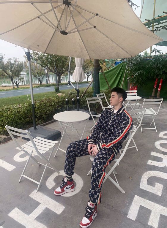 #GucciGucci Classic Full Print Jacquard Logo Suit Trousers Upper