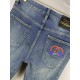 GU Gujia 23FW fall and winter new jeans Fabric with elasticity Comfortable on the body without a sense of constriction Back pockets double G design FashionableSize 29,30,31,32,33,34,36,38