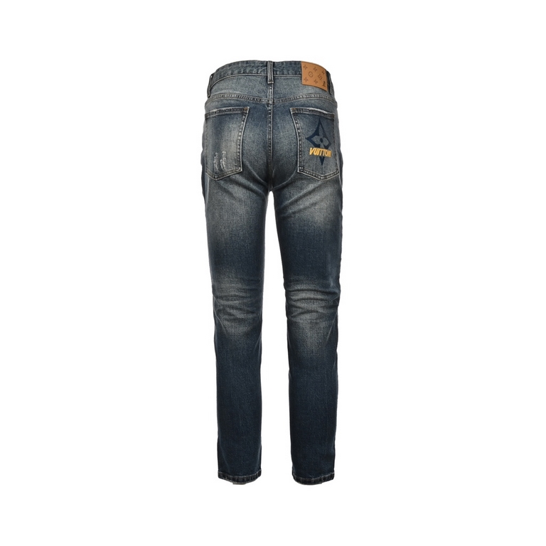 Ben picks up his ownLouis VittonLouis Vuitton 23Fw Back Cross Embroidered JeansSo far this year to do the most awesome jeans, heavy wash process, hidden mystery details are very much, this time the main push of the pants