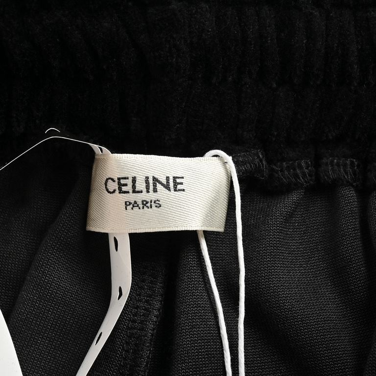 Celine 23Fw Velvet Suit TrousersCustom woven and dyed velvet fabric Custom double c embroidery piece Laser cut and heat pressed onto the pants New custom hardware accessories The wool feels extra silky It can show differ