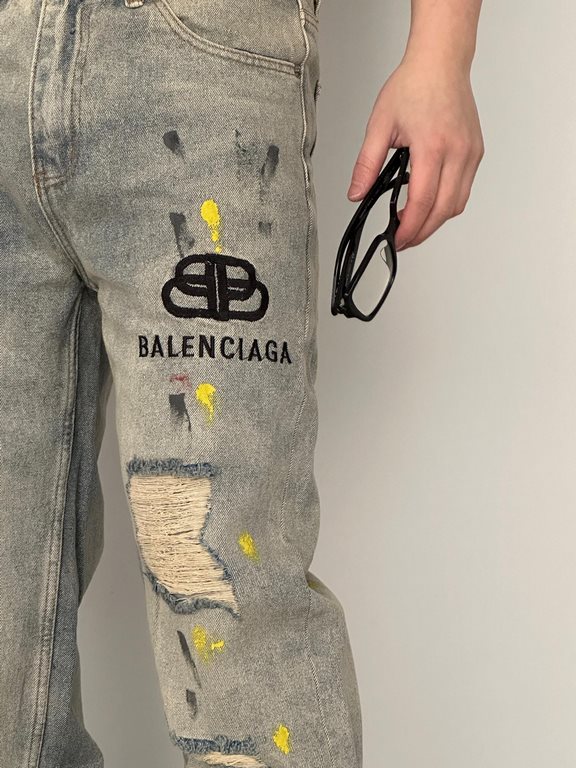 BalenciagaBalenciaga Locker Ripped Vintage Jeans Top #