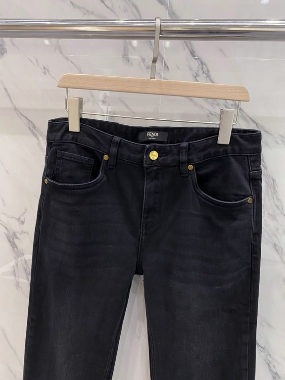 Fendi 23ss fall and winter new men's casual jeans, top quality! Channel order, official website synchronized sale! Original factory order denim cotton material! Suitable for casualformal wear all kinds of collocation ~ t