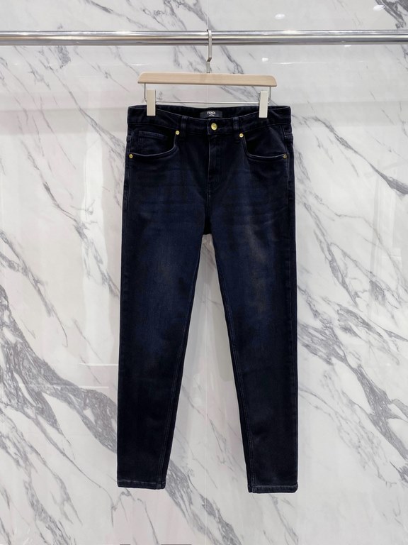 Fendi 23ss fall and winter new men's casual jeans, top quality! Channel order, official website synchronized sale! Original factory order denim cotton material! Suitable for casualformal wear all kinds of collocation ~ t