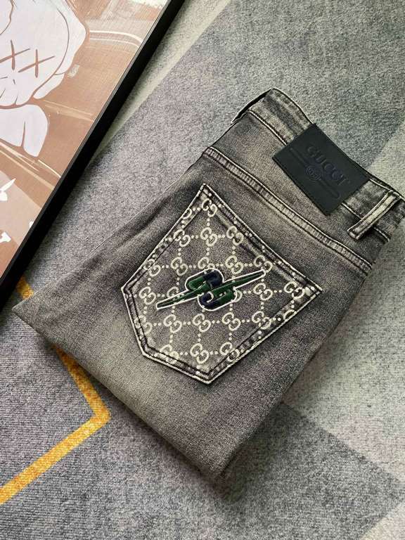 GUJIA 23SS new jeans Fabric with elasticity High comfort Embroidery design Light color wash High-end quality seriesSize 30, 31, 32, 33, 34, 36, 38