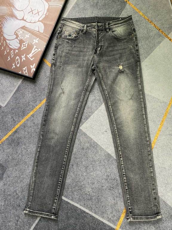 GUJIA 23SS new jeans Fabric with elasticity High comfort Embroidery design Light color wash High-end quality seriesSize 30, 31, 32, 33, 34, 36, 38