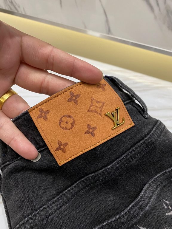 LV 23ss fall and winter new men's casual jeans, top quality! Channel order, official website synchronized sale! Original factory order denim cotton material! Suitable for casualformal wear all kinds of collocation ~ the 