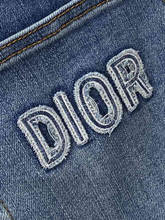 Dior, 2023 latest products, counter synchronization on sale, the original single goods, washed casual jeans, imported original washed stretch fabric, comfortable and elastic, the original hardware accessories decorative 