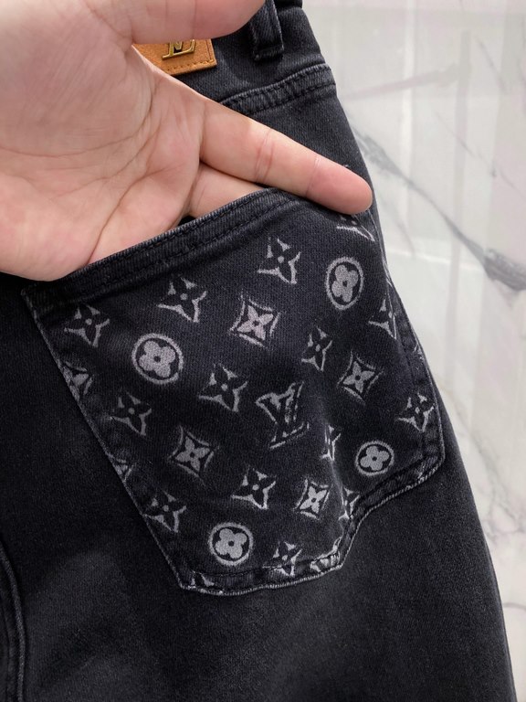 LV 23ss fall and winter new men's casual jeans, top quality! Channel order, official website synchronized sale! Original factory order denim cotton material! Suitable for casualformal wear all kinds of collocation ~ the 