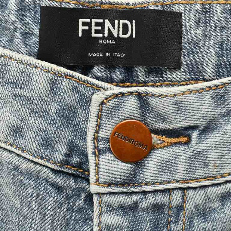 FendiFendi 23Fw Small Monster Eyes Embroidered JeansFendiFendi Little Monster Eyes Jeans Little Monster Big Eyes Embroidery Design Original Single Men's Fashion Casual Jeans, Fashion Jeans Huge Slim! Guest for senior imp