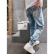 FD 2023 spring and summer new FF lock logo men's small straight denim jeans! Channel rare out, the market is rare boutique channel source, absolutely can bring you an unexpected wearing experience, sincerely recommended 