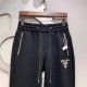 PRADA Prada 2023 newest casual pants counter with the same fabric, version of the fashionable and generous, buttocks thin, no sense of tightness, the use of imported fabrics on the counter on the body of the excellent ef