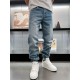 CD 2023 spring and summer new floral embroidery letters logo logo men's small straight Slim jeans! Channel rare out, the market is rare boutique channel source, absolutely can bring you an unexpected wearing experience, 