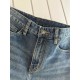 2023 High-end custom jeans Latest fashion week runway models Original color yeast wash process Selected heavyweight denim fabric (pure cotton) comfortable and skin-friendly Original hardware accessories accessories Cubic