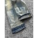 Bird's 23SS new jeans High-end quality Fabric with stretch Good shape Back pockets Embroidery letter design Fashionable Any combination looks good. Yardage 30, 31, 32, 33, 34, 36, 38.