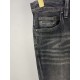 LV donkey 23FW fall and winter new jeans smoky gray super good-looking fabric with elasticity high comfort on the body without a sense of constraints back pockets classic floral pattern metal label design fashionableYard