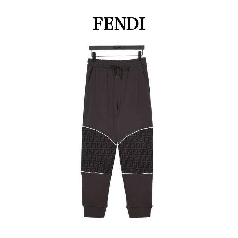 FendiFendi 23Fw Double F Aged Knee Splicing Cotton Drawstring TrousersThe fabric is made of 400 grams of washed cotton terry cotton fabric, ordering dyeing color after the whole etching hair processing, against the origi