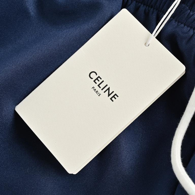 Celine Celine 23Fw Side Webbing SweatpantsOriginal purchase, perfect restoration. Fixed weaving and dyeing fabrics, scrapping rate is very high, clothing time-consuming and lengthy, Wang Yibo on the body, the fabric in t