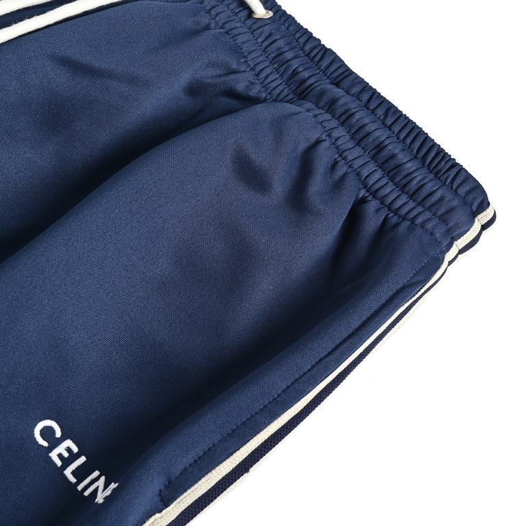 Celine Celine 23Fw Side Webbing SweatpantsOriginal purchase, perfect restoration. Fixed weaving and dyeing fabrics, scrapping rate is very high, clothing time-consuming and lengthy, Wang Yibo on the body, the fabric in t