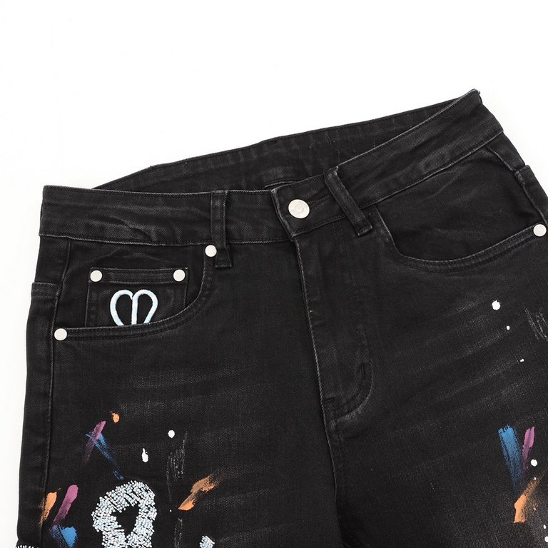 (Support put store)DIOR  Dior color painting embroidery simple retro LOGO jeansSo far this year to do the most awesome jeans, heavy washing process, hidden mystery details are very much, this time the main push of the pa