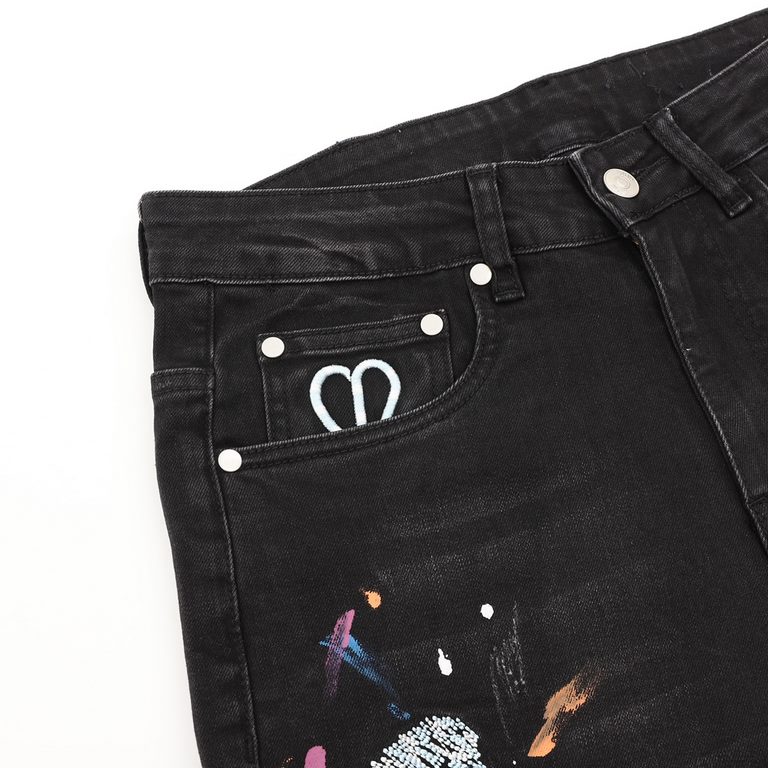 (Support put store)DIOR  Dior color painting embroidery simple retro LOGO jeansSo far this year to do the most awesome jeans, heavy washing process, hidden mystery details are very much, this time the main push of the pa