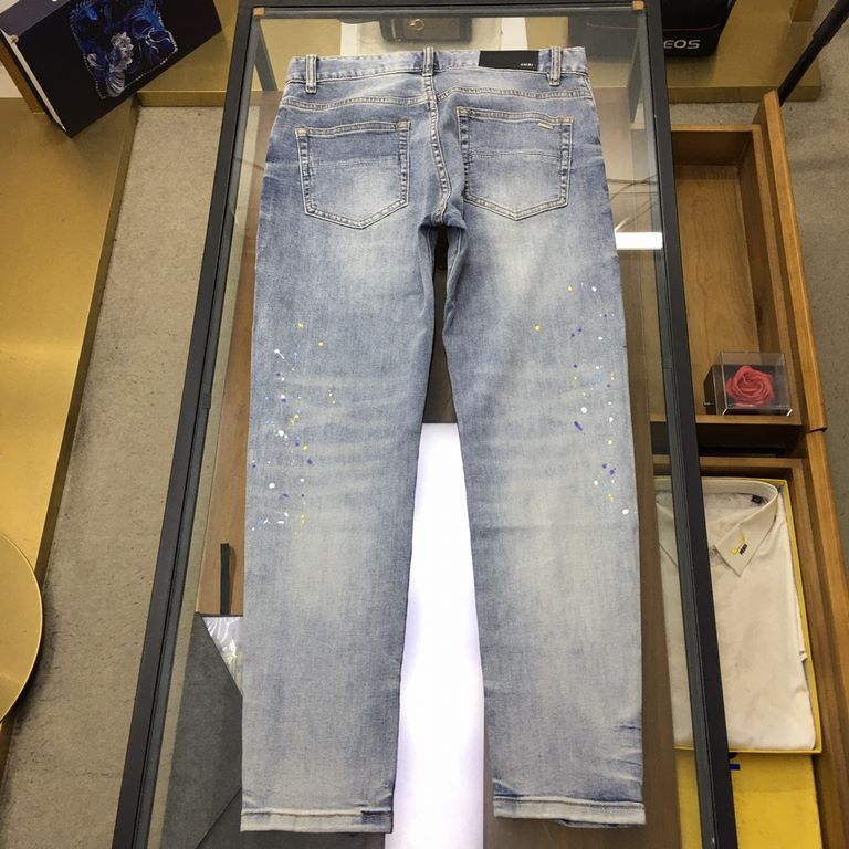 New Arrival   Amir.... .i  2023 spring and summer new classic men's denim fashion washed jeans, pure Hong Kong foreign channel goods Classic star-level single product, denim jeans belong to the closet of essential single