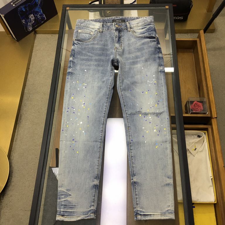 New Arrival   Amir.... .i  2023 spring and summer new classic men's denim fashion washed jeans, pure Hong Kong foreign channel goods Classic star-level single product, denim jeans belong to the closet of essential single