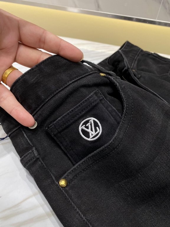 LV 23ss fall and winter new men's casual jeans, top quality! Channel order, official website synchronized sale! Original factory order denim cotton material! Suitable for casualformal wear all kinds of collocation ~ the 