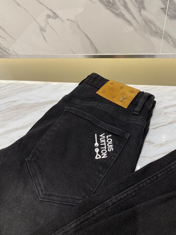 LV 23ss fall and winter new men's casual jeans, top quality! Channel order, official website synchronized sale! Original factory order denim cotton material! Suitable for casualformal wear all kinds of collocation ~ the 