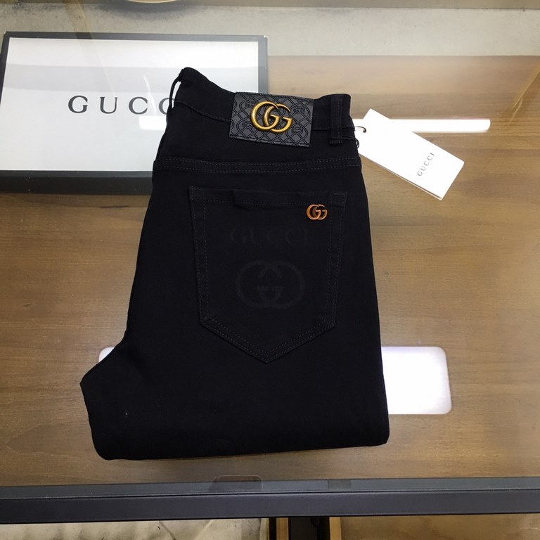 New products   Gu.ci 2023 summer the latest products, counter synchronization for sale Original single goods, washed casual jeans, imported original washed elastic fabric, comfortable and elastic, back pockets exquisite 