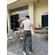 FEAR OF GOD Washed Destroyed Denim Jeans Top #