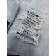 GIVENCHYGivenchy Classic Denim Blue Washed Old Patch Jesus Embroidered JeansOne of the brightest pants on the runway this year, the original 13 ounce fabric, the hardest part of the pants was the pattern, because of the 