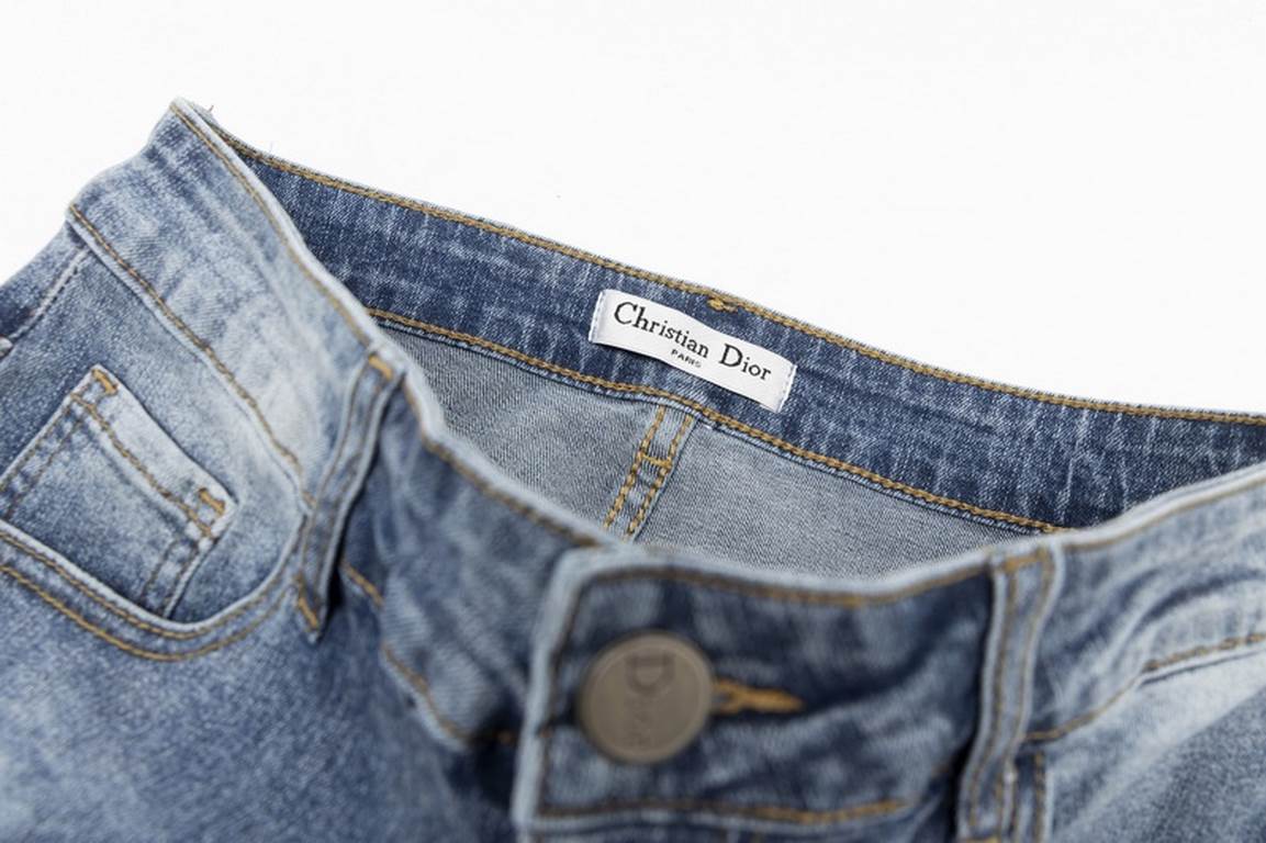 Dior Dior classic old flower leg jeans 2023 latest products, counter synchronization on sale, the original single goods, washed casual jeans, imported original washed stretch fabric, comfortable and elastic, the original