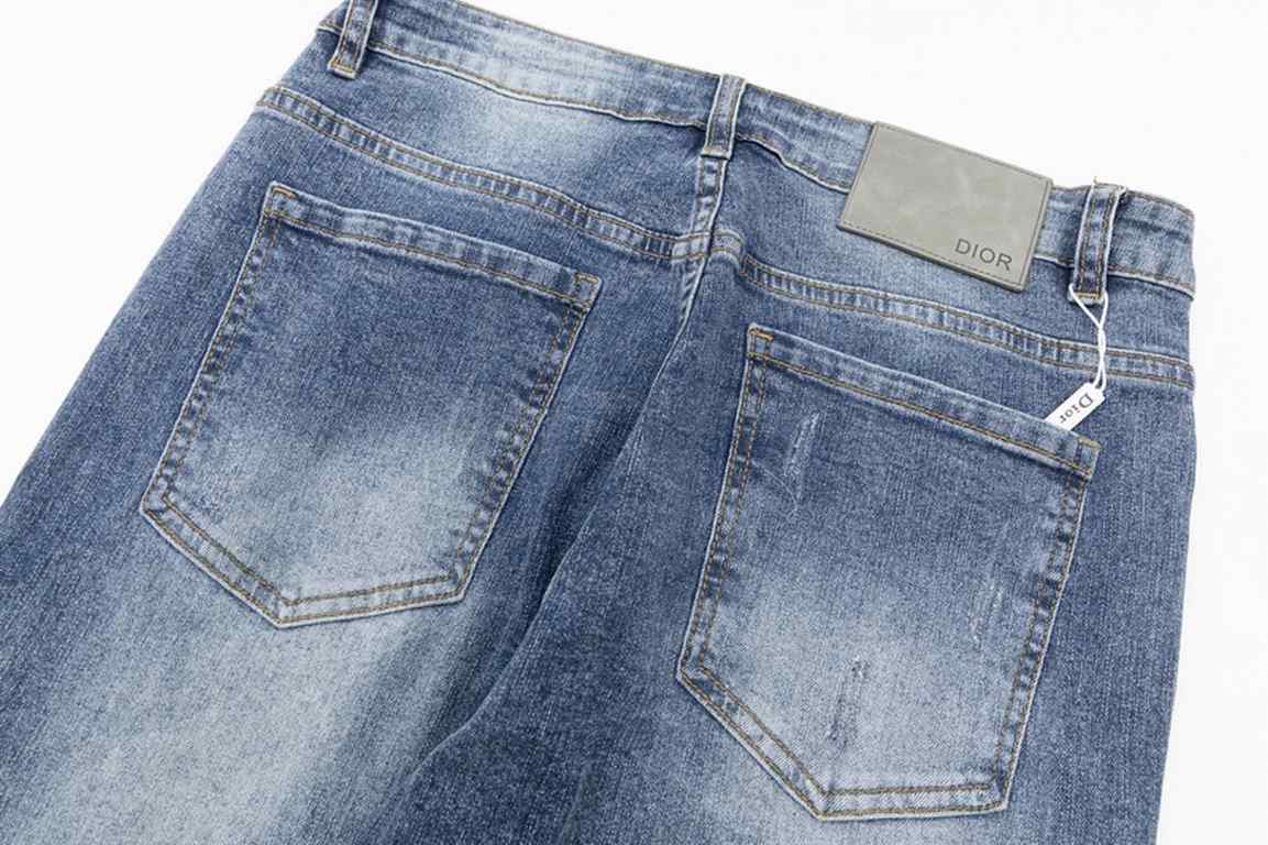 Dior Dior classic old flower leg jeans 2023 latest products, counter synchronization on sale, the original single goods, washed casual jeans, imported original washed stretch fabric, comfortable and elastic, the original