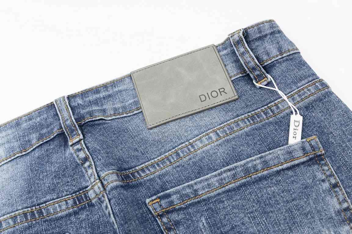 Dior Dior classic old flower leg jeans 2023 latest products, counter synchronization on sale, the original single goods, washed casual jeans, imported original washed stretch fabric, comfortable and elastic, the original