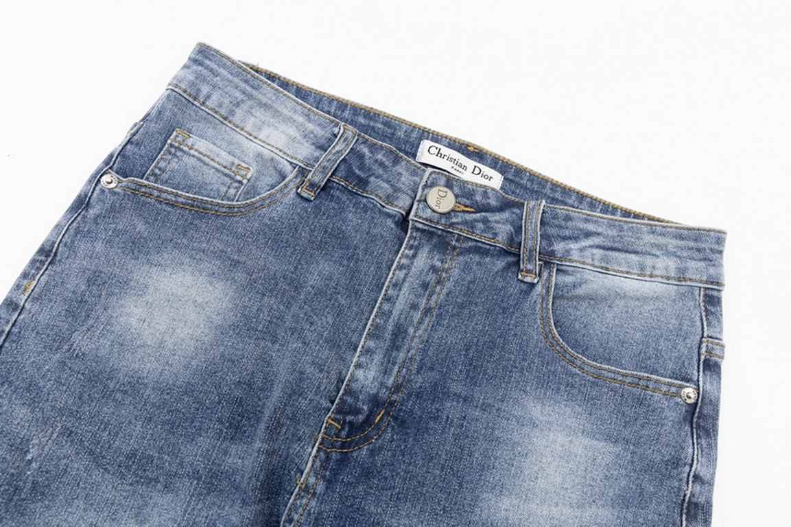 Dior Dior classic old flower leg jeans 2023 latest products, counter synchronization on sale, the original single goods, washed casual jeans, imported original washed stretch fabric, comfortable and elastic, the original