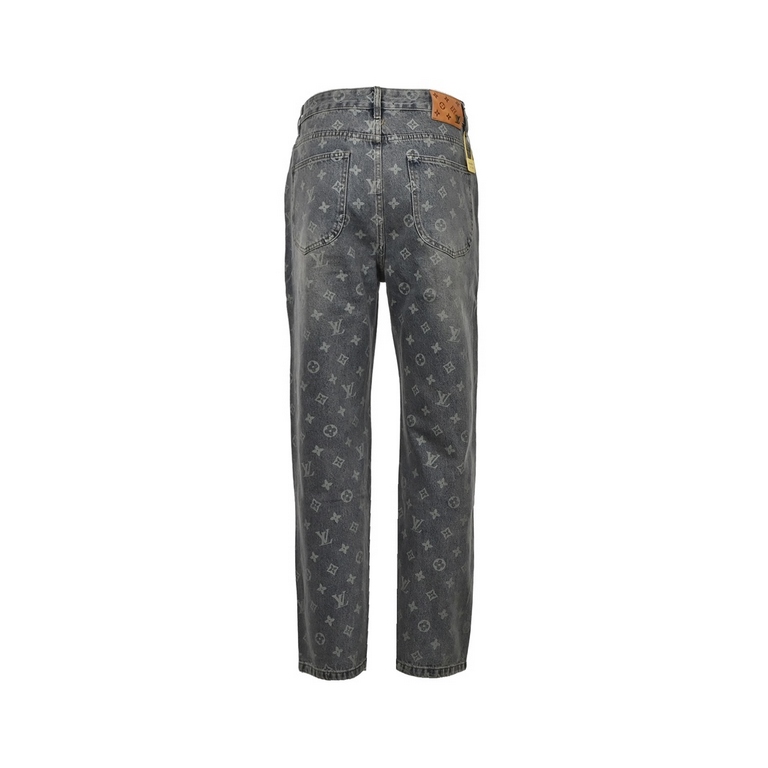 Louis Vuitton 23FwLouis VuittonLouis Vuitton 23Fw Full Print Old Flower Washed JeansAutumn new Louis Vuitton LV full print old flowers big bang classic full print series washed full print counter new washed blue jeans! H