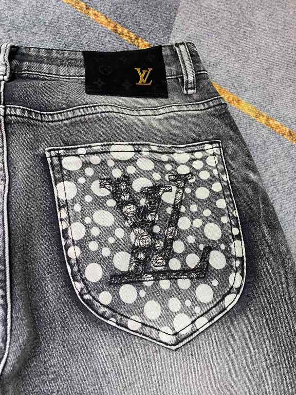 Lujia 23SS new jeans Fabric with elasticity High comfort Embroidery design Light color wash High-end quality seriesSize 30, 31, 32, 33, 34, 36, 38