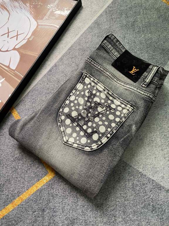 Lujia 23SS new jeans Fabric with elasticity High comfort Embroidery design Light color wash High-end quality seriesSize 30, 31, 32, 33, 34, 36, 38