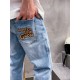 New] Gu men's fashion models heavy rabbit limited edition denim jeans, Hong Kong foreign channel goods, 23 years of spring and summer new products, advertising album models, pure pedigree quality!This denim single belong