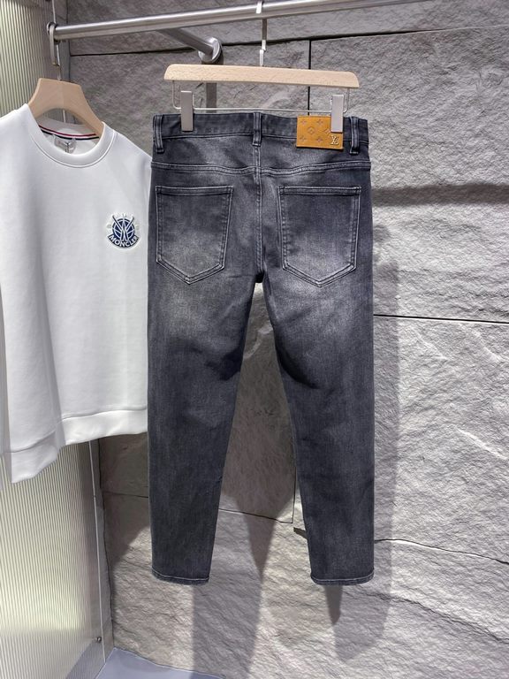 LV 23ss fall and winter new men's casual jeans, top quality! Channel order, official website synchronized sale! Original factory order denim cotton material! Suitable for casualformal wear all kinds of collocation ~ the 