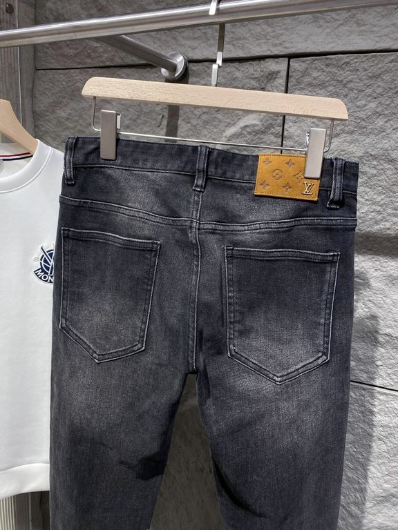 LV 23ss fall and winter new men's casual jeans, top quality! Channel order, official website synchronized sale! Original factory order denim cotton material! Suitable for casualformal wear all kinds of collocation ~ the 