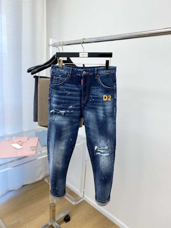 DSQUARED2, 2023 latest products, counter synchronization is available, the original single hard goods, washed casual jeans, imported original washed stretch fabric, comfortable and elastic, the original hardware accessor